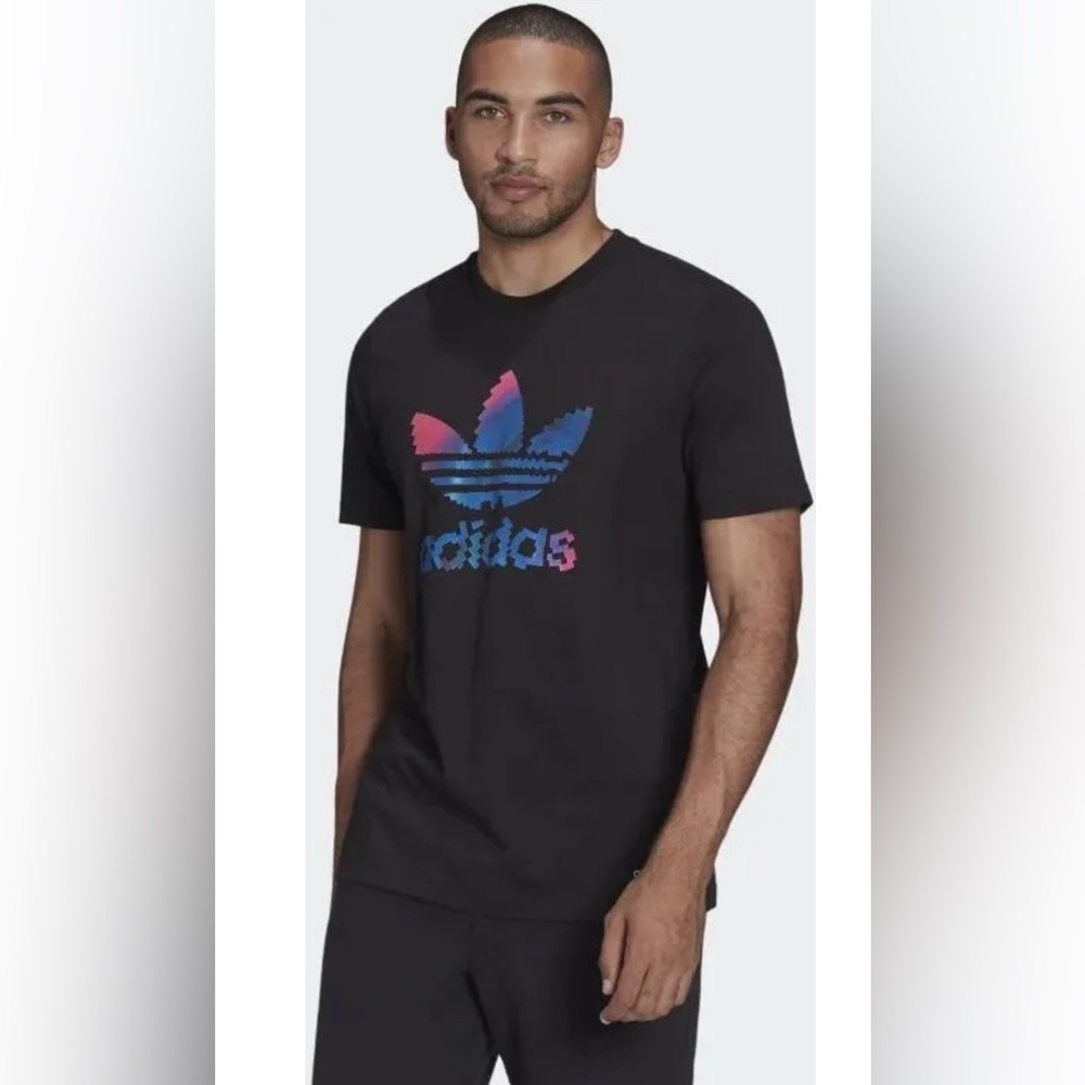 Adidas | Trefoil | T-shirt | Pixelated | Colored | Logo Graphic | Size Small